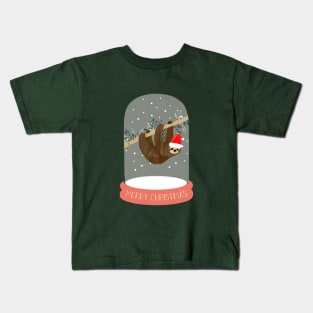 Cute xmas sloth Kids T-Shirt